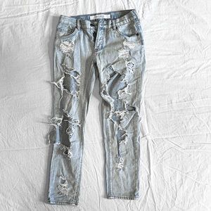 Brandy Melville Double Distressed Jeans